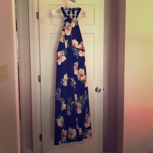 Blue floral maxi dress